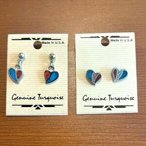 Colorado Turqouise complementary heart shaped earrings.